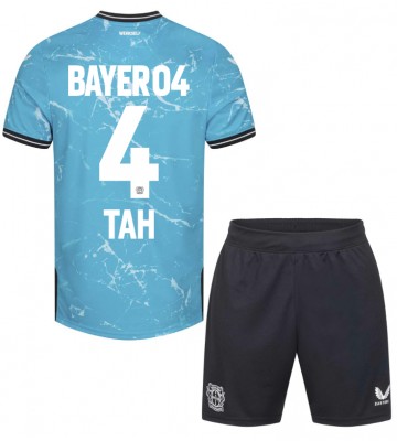 Bayer Leverkusen Jonathan Tah #4 Tercera Equipación Niños 2023-24 Manga Corta (+ Pantalones cortos)